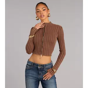 Quietly Cool Double Zip Ribbed Sweater