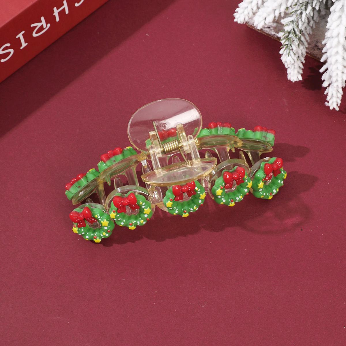 AWAYTR Christmas Hair Claws Clips for Women Cute Hair Clips for Girls Gingerbread Santa Tree Snowman Hair Barrettes Large Hair Claw Clips for Thick Thin Xmas Hair Accessories for Christmas Party