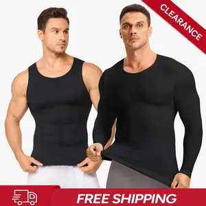 【Nebility】Fall Men's Long Sleeves Compression Shirt Structural Abdominal Belly Shapewear Thermal Underwear Shirt SpringStatements