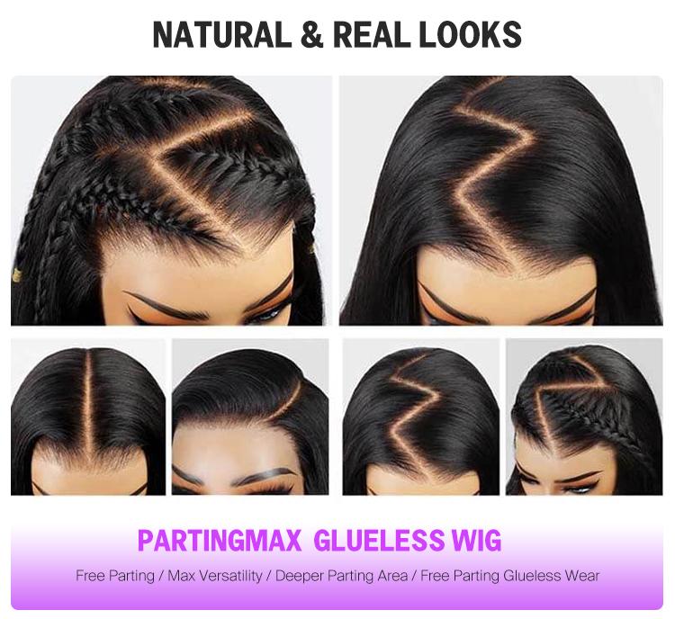 [36inch] Megalook 13x6 Glueless Lace Frontal Wig Pre-Everything Ear To Ear Natural Hairline HD Lace Skin Melted Silky Straight Human Hair Wigs With Drawstring SpringStatements