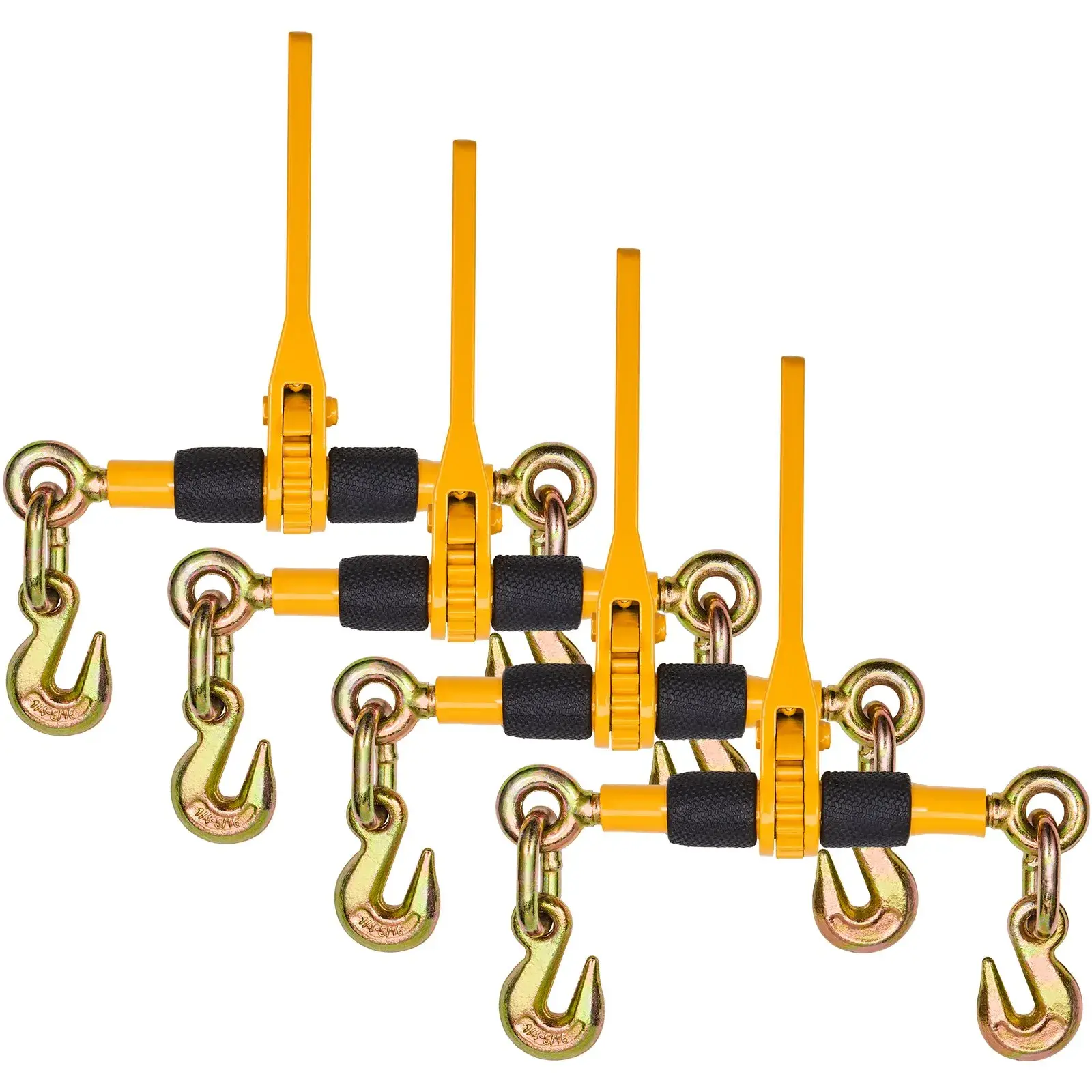 4-Pcs Heavy Duty Industrial Ratchet Chain Binder, 1/4"-5/16" Size, 2600 lbs Capacity for Tie Down Applications