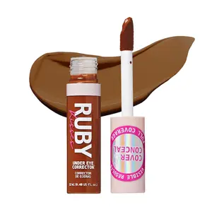 Ruby Kisses Under Eye Concealer, Full Coverage Makeup for Dark Circles, Redness, Hyperpigmentation, Blemishes, Moisturizing Satin Finish Formula With Caffeine & Peptides (415 Mocha, 0.40 Fl Oz)