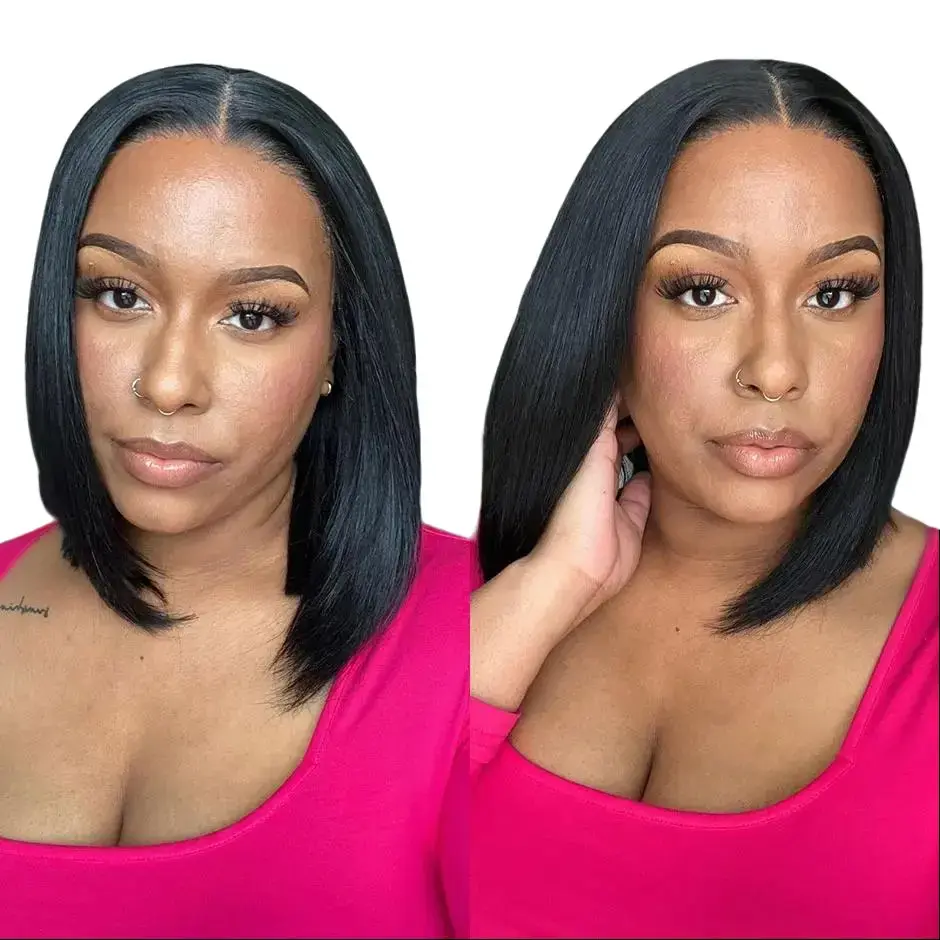 Berryshair 5x5 Straight Human Hair HD Lace Closure Bob for Women 150% Density, Super Soft and Natural, Easy to Dye, Real Donor Hair flady hair bob wig