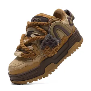 Q-AND  Sports Skateboard Shoes, 5Color Matching,  Thick-soled Skateboard Shoes, Low-top,Thick Straps, Shock Absorption, BreathableUpper. Suitable For Outdoor Travel,Teenagers, Outdoor Sports Enthusiasts,Fashion Gurus sneakers new casual sport shoe flats