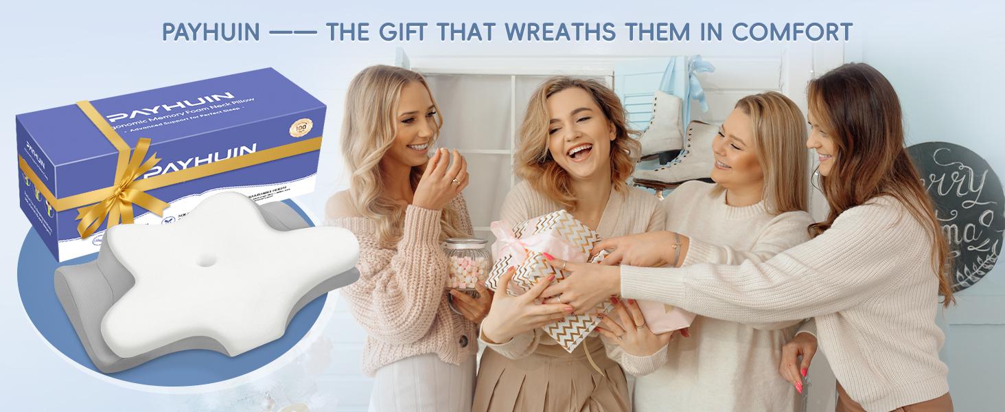 Orthopedic Neck Support Pillow for Sleeping, 3D Butterfly Memory Foam Pillow for Neck Pain Relief & Posture Correction, Breathable Cooling Cervical Pillow for Side Back Sleepers, Shoulder Spine Alignment Bed Pillow for Adults Bedroom