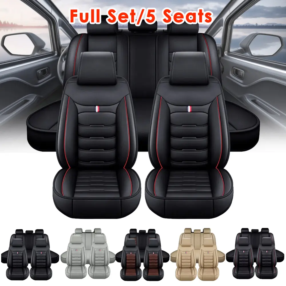 Universal Leather Car Seat Cover Full Set Protector Front+Rear 40/60 Cushions Fit for Honda / Nissan /Toyota /Kia / Sorento/4Runnder /Camry /Hyundai /Mazda /Tocama