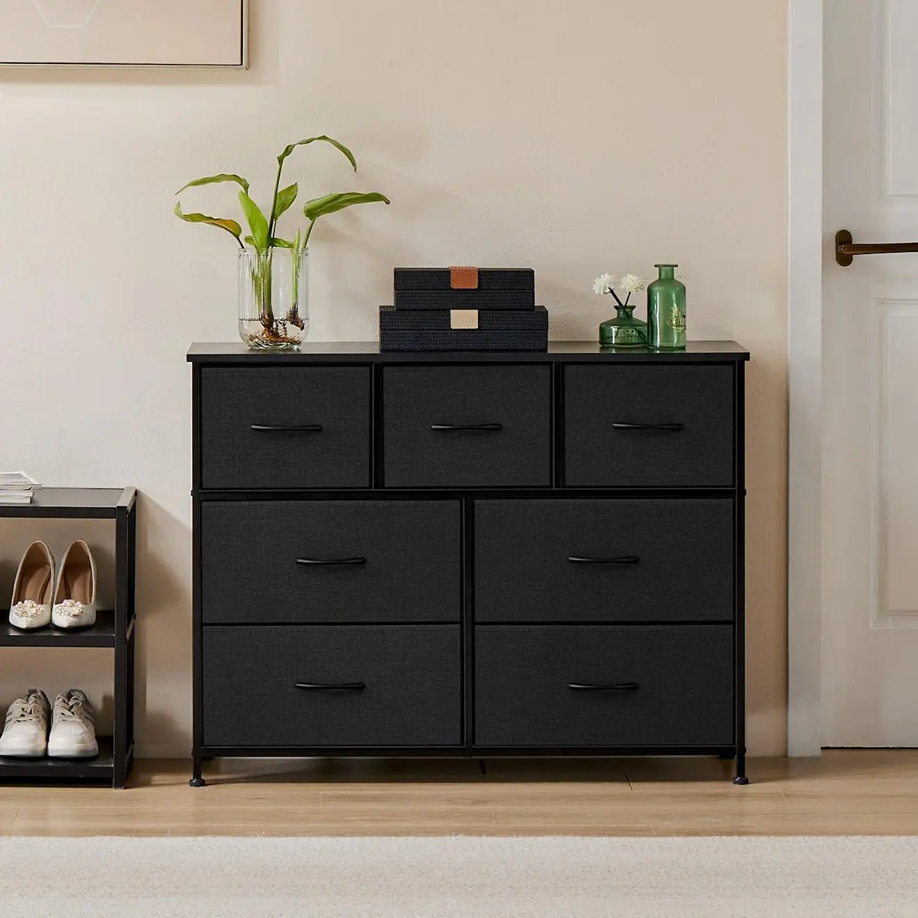 【Summer Sale】Sweet Furniture S-7 Drawers Dresser for Bedroom and TV Stand, Fabric Storage Tower for Clothes, Baby Stuff,dorm essentials,home decor