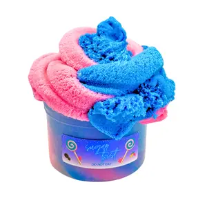 Sugar Twist 8 oz Cloud Slime Pink and Blue Swirl Super Soft Drizzly Snow Dense Non-Sticky Fun Freebies in Every Order