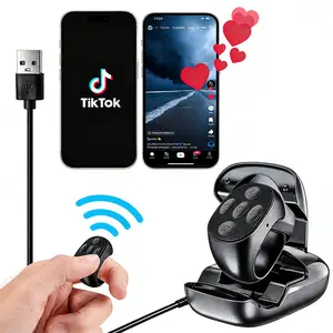 Upgraded TikTok Scrolling Remote Control w/Phone Holder | Wireless Page Turner & Camera Shutter | For iOS & Android | Selfie/Video Accessory