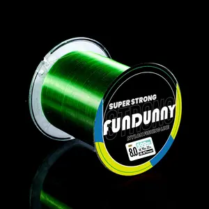 FUNDUNNY Professional Fishing Line 500m Green Size 8 - Original Nylon with Fluorocarbon Coating - Suitable for Various Saltwater and Freshwater Fishing Applications