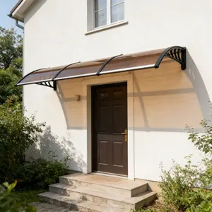 120"x 38" Window Door Awning Canopy, UPF 50+ Polycarbonate Outdoor Awning for Front Door, Sun Shutter, UV, Rain & Snow Protection