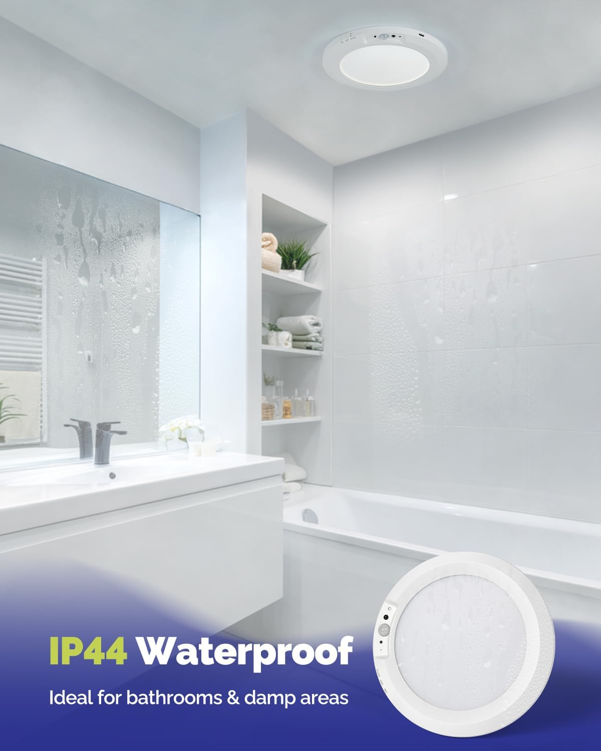 4/1Pcs Rechargeable Motion Sensor Ceiling Light with Remote, Magnetic Wireless Battery Operated LED Ceiling Lights, 3 Color Modes 3000K 4500K 6000K, USB Type-C Rechargeable, Plug-Free Lighting for Closet, Pantry, Hallway, Shower, Garage