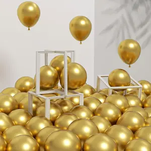 120-Piece 5-Inch Metallic Gold Balloons, Chrome Latex Balloons for Weddings, Birthdays & More