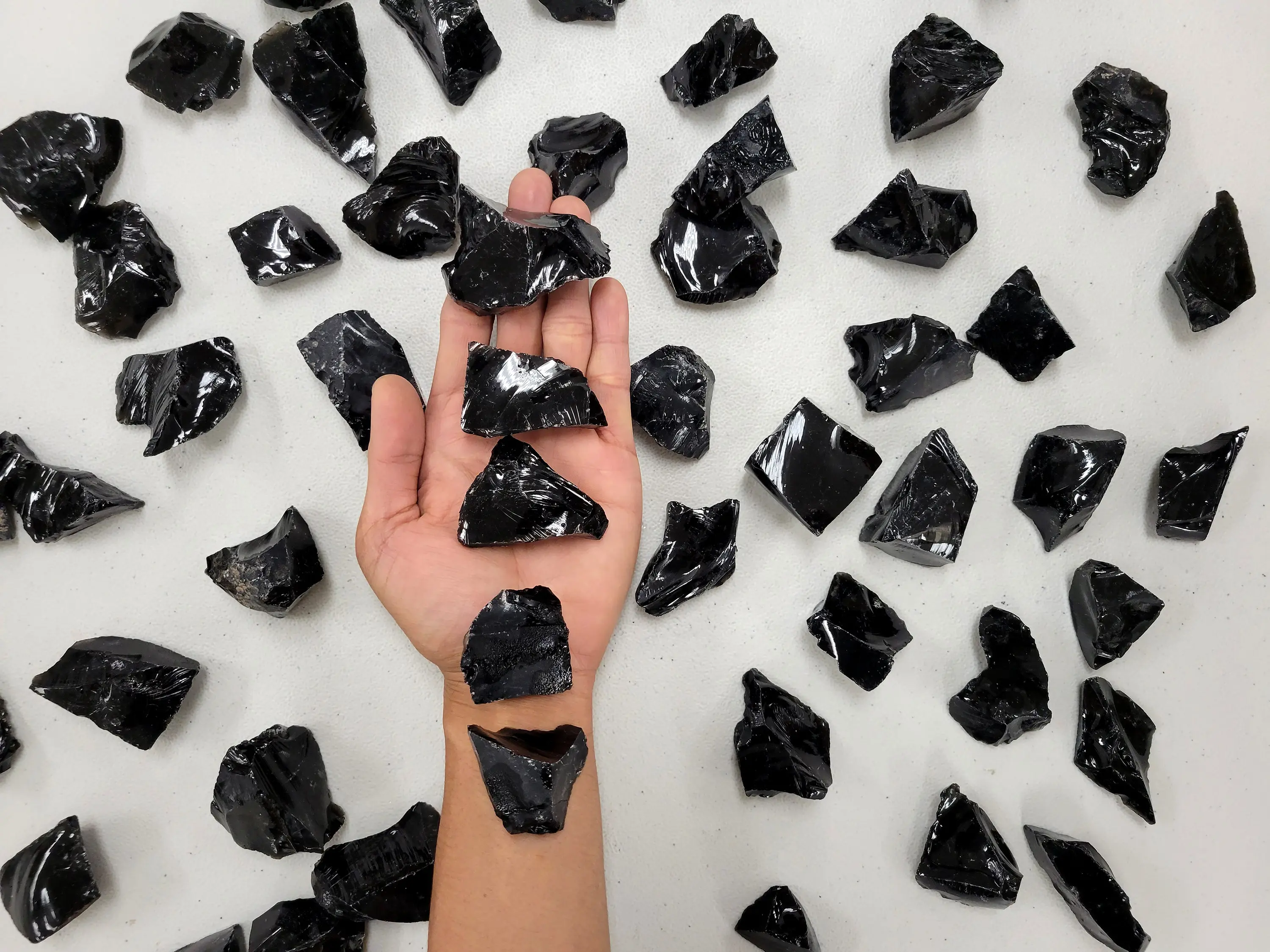 1 LB Black Obsidian Stones Raw Pieces