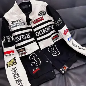 Motorcycle Racing Windproof Embroidered Jacket Long Sleeved Unisex Fashion High-End Hip-Hop High Street Jacket Handsome Outfit Menswear Coats