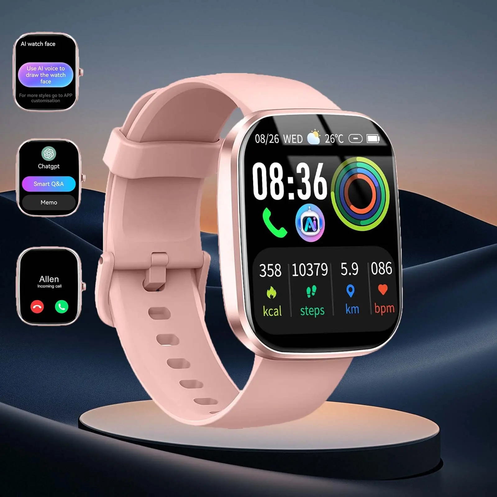 [DealsForYouDays]SummerWins Rolosar T70 Smartwatch with AI Chatbot 1.91-inch HD Display 112+ Modes IP68 Waterproof Bluetooth Calls Health Monitoring for Android iOS Sports Tracking Wristwatch