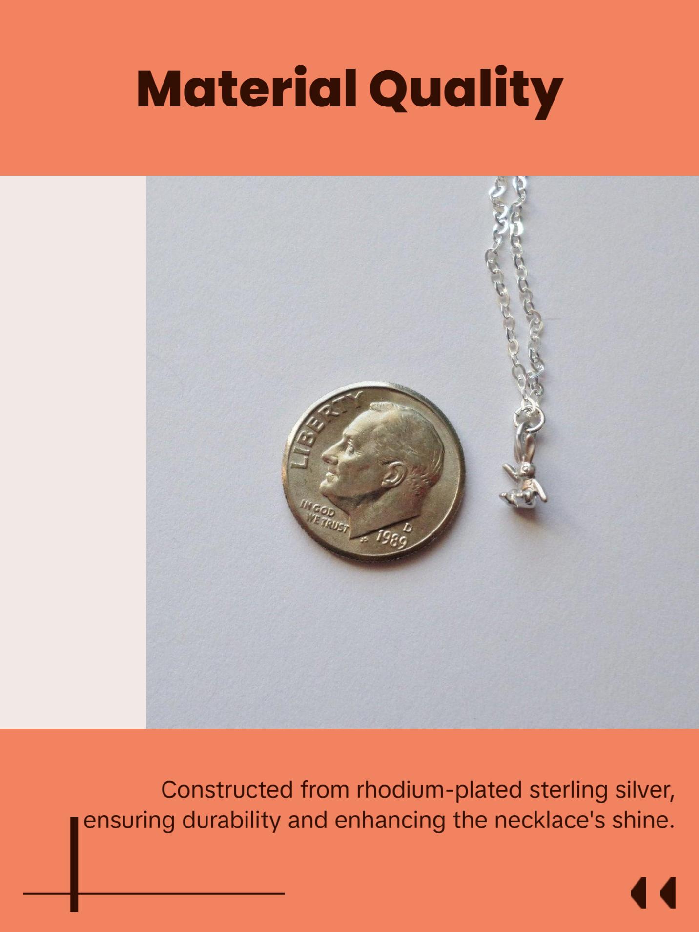 Silver Rabbit Necklace - Super Tiny Silver Rabbit Necklace, Sterling Silver Necklace, Animal Jewelry, Easter Jewelry, Easter necklace