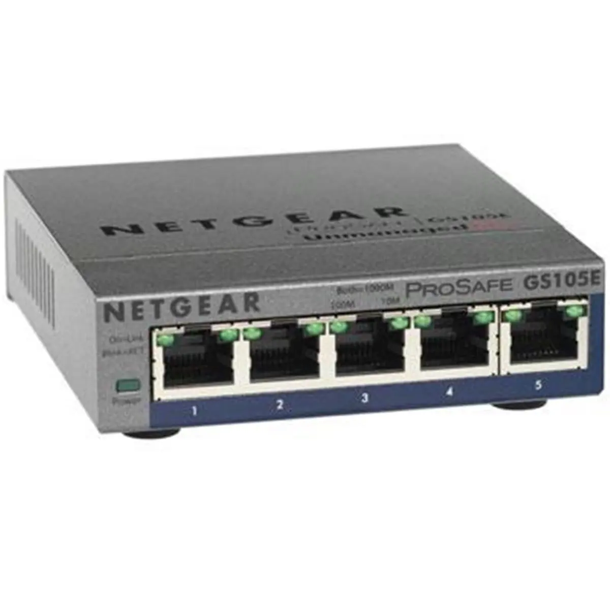 NETGEAR ProSafe Plus GS105E-200NAS 5-Port Gigabit PoE Network Switch - Traffic Prioritization, Auto DoS Prevention, Cable Diagnostics, IGMP Snooping, Loop Prevention, Network Segmentation