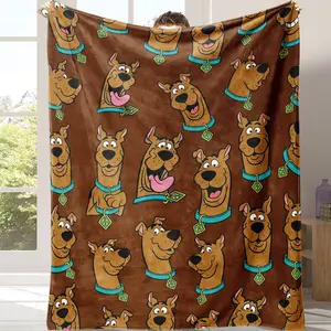 Scooby Doo Pattern Flannel Blanket Soft and warm, lightweight and comfortable, this cartoon character pattern blanket is suitable for use on beds, sofas, reclining chairs or during travel.It is an excellent gift choice Flouncy garage guy