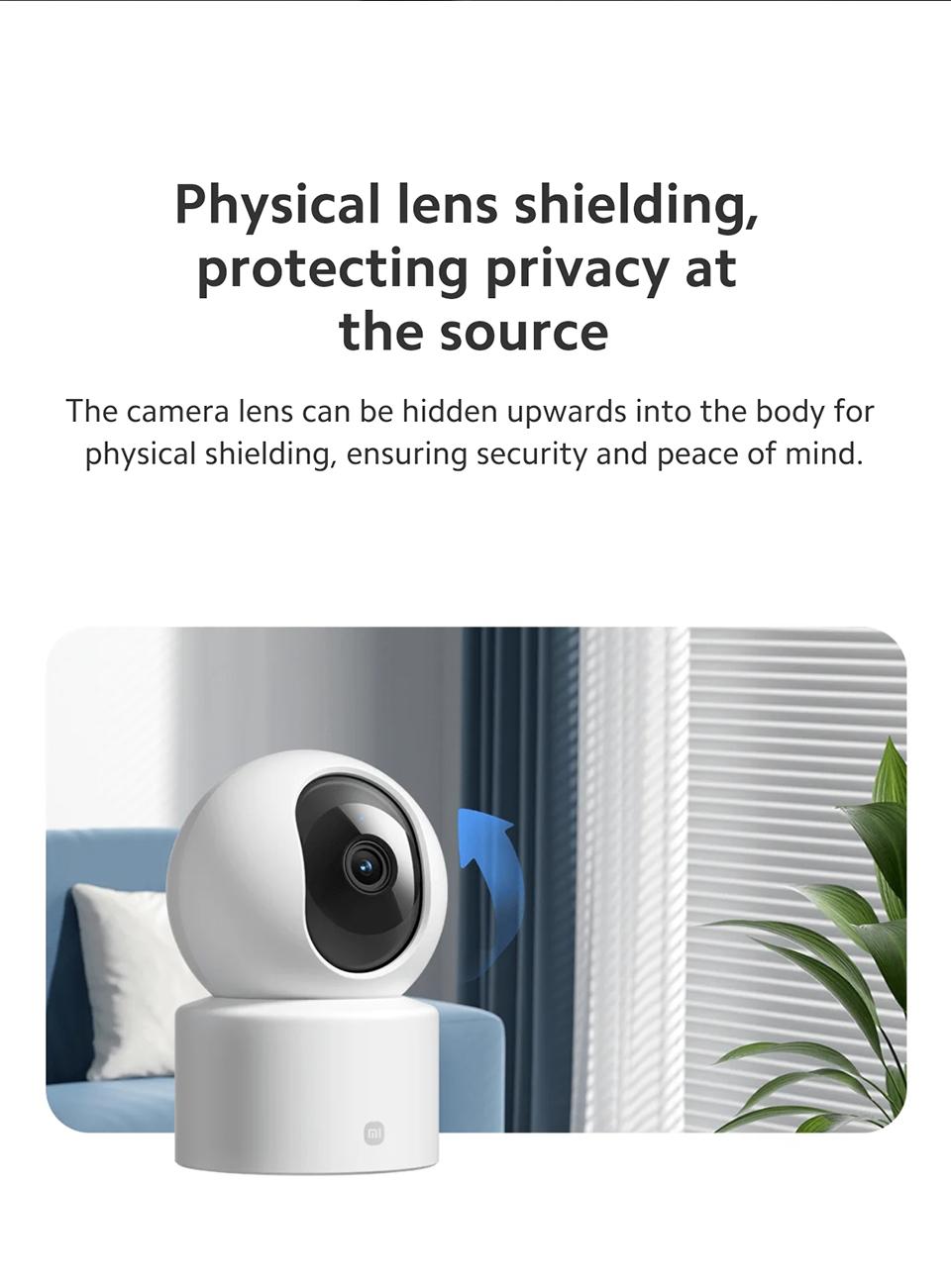 Xiaomi Smart Camera C301 Wireless 3MP ultra-clear visual experience, Human detection and active alert, Night Vision, Real-time two-way voice calls Safety Card Chip Lens