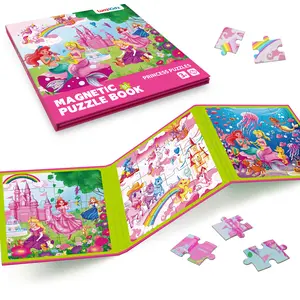 LUMIKIDZ 3 Themes Magnetic Unicorn Mermaid Princess Puzzle for Girls Ages 3–7, 60-Pieces Travel Puzzle for Toddlers, Car Airplane Road Trip Activity Toy, Valentine’s Day Gifts for 3 4 5 6 Year Old Girls