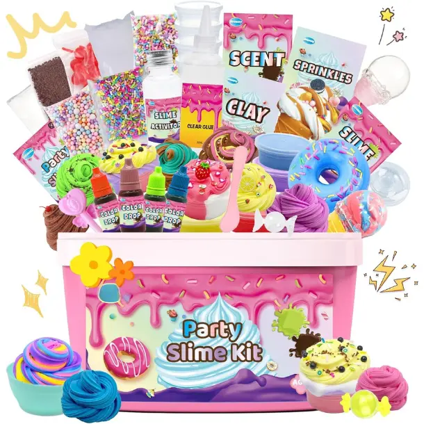 Mini Party Slime Kit for Girls and Boys, Max Party Favors Slime Making Kit to Make Butter Cloud and Foam Slime, Stress Relief Toys, DIY Slime Supplies for Girls and Boys