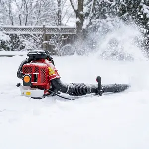 80CC Gas Powered Backpack Snow Blower 2-Stroke Engine 900CFM Air Volume 2.3L Tank Leaf Blower 80CC Gas Powered Backpack Snow Blower