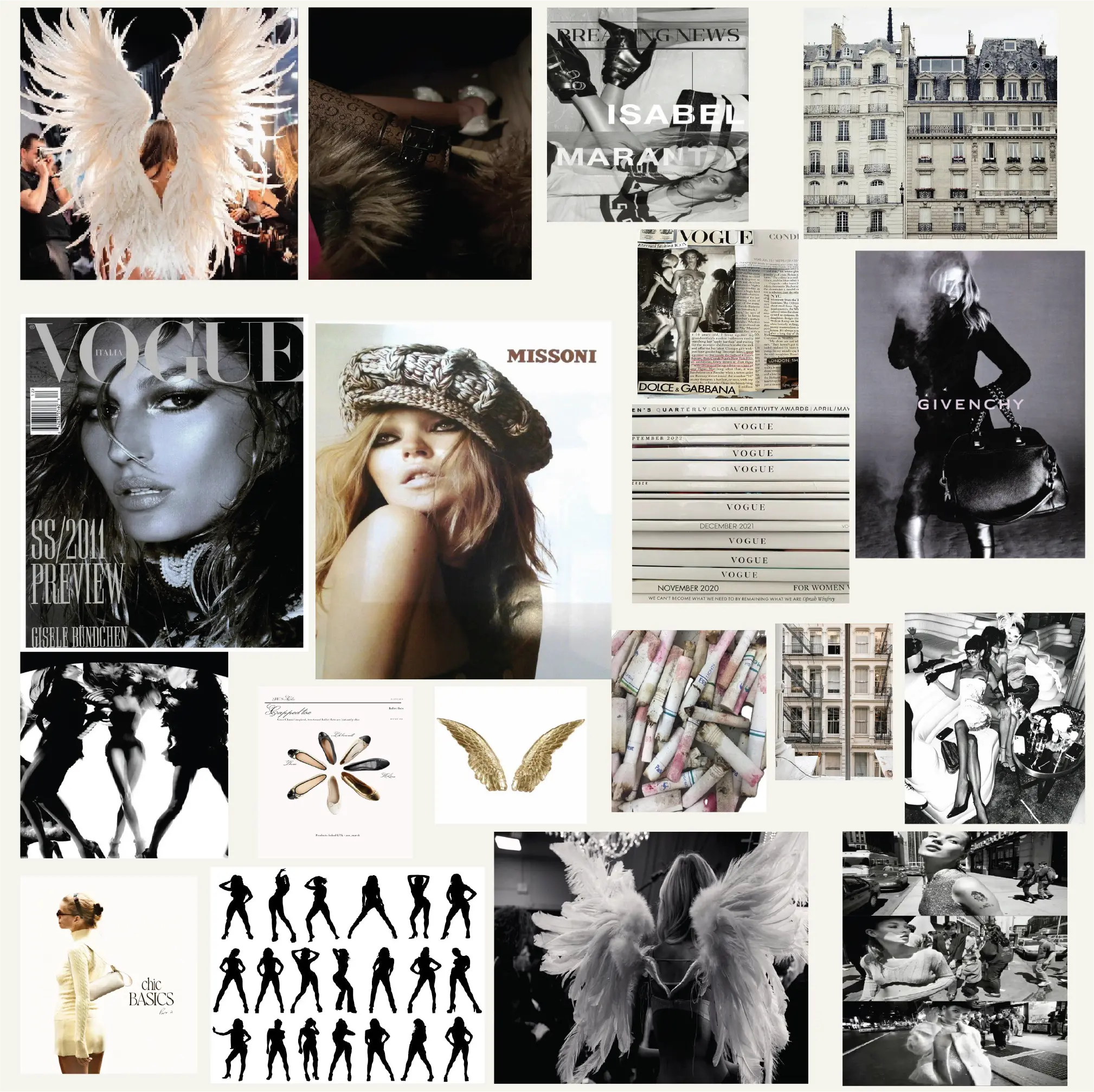 Vintage magazine poster set / coquette / Vogue chic 19 set
