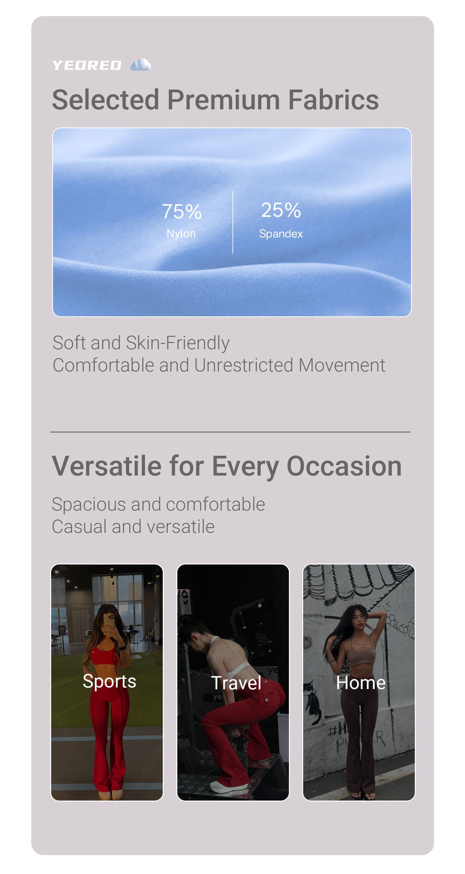 YEOREO CoreFlex Snatching Flare Leggings High-Waisted Scrunch Butt-Lifting Tummy Control Seamless Workout Pants with Pockets Breathable