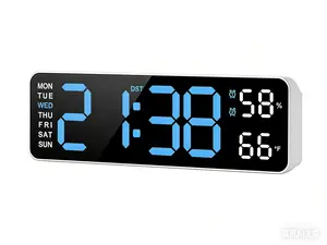 10-Inch LED Digital Wall Clock - Bedroom Alarm Clock with Temperature, Countdown Timer, Auto-Dimming and Snooze Function - 12/24H Display, Modern Design for Home, Office and Dorm | Must-Have for Smart Home Decor