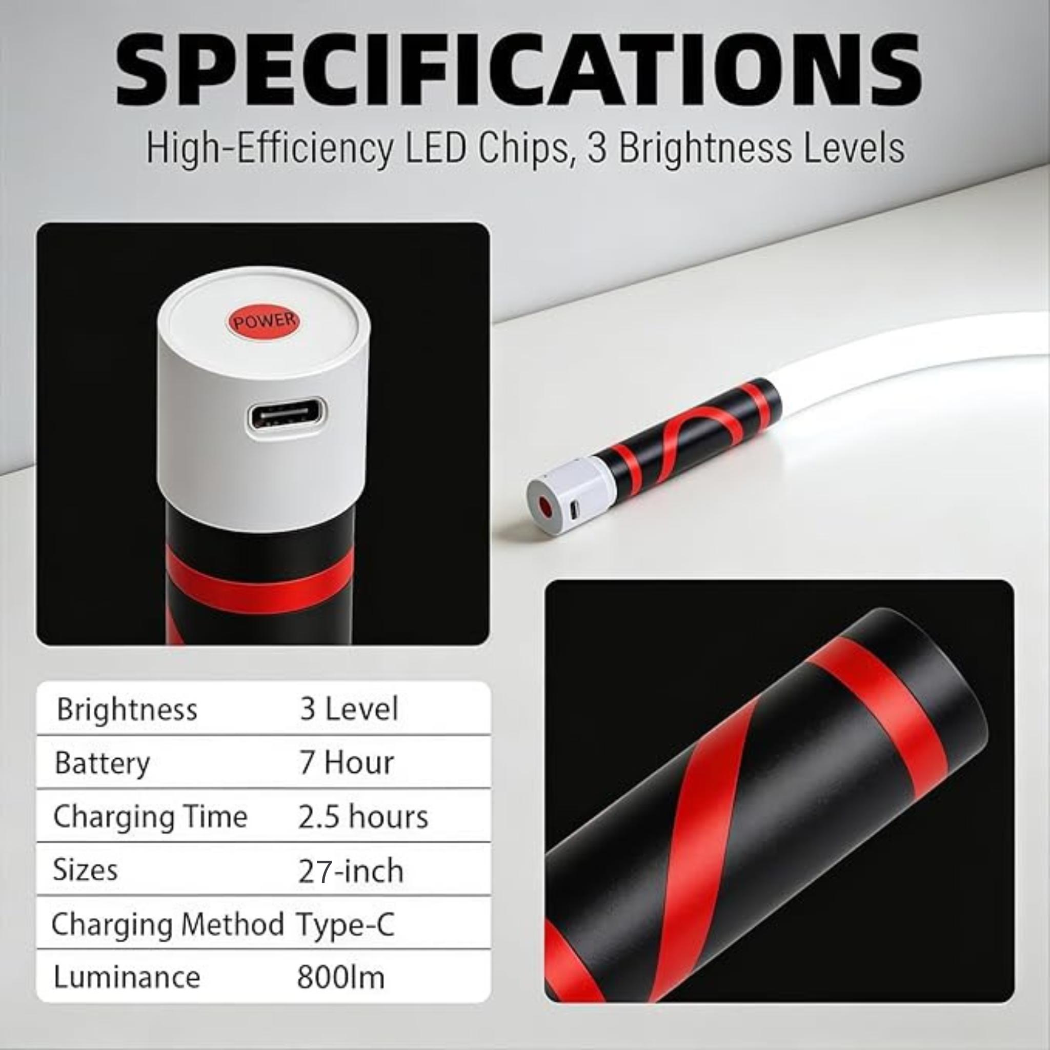 Bendable LED Flashlight Stick – 27" Flexible LED Work Light, High Lumen Magnetic Inspection Light, Rechargeable 7-Hour Runtime, Hands-Free Repair Light for Car Engine, Mechanic, Off-Road,Summervibes Bendable LED Flashlight Stick – 27" Flexible LED Work Light, High Lumen Magnetic Inspection Light, Rechargeable 7-Hour Runtime, Hands-Free Repair Light for Car Engine, Mechanic, Off-Road,Summervibes