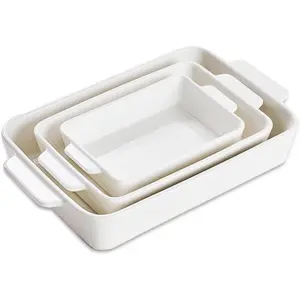 Casserole Dishes For Oven, Ceramic Baking Dishes 15.7"/12.3"/9.4", Large