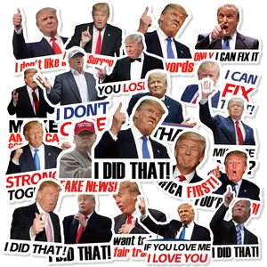 100PCS Trump Stickers Random Mixed Different Expressions Funny Waterproof Decals