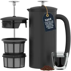 ESPRO P7 French Press Coffee Maker - 32 Ounces Double-Walled Stainless Steel Insulated with Micro-Filter, Polished Stainless Steel Kitchenware, Pot Style, 32oz Coffee Pots