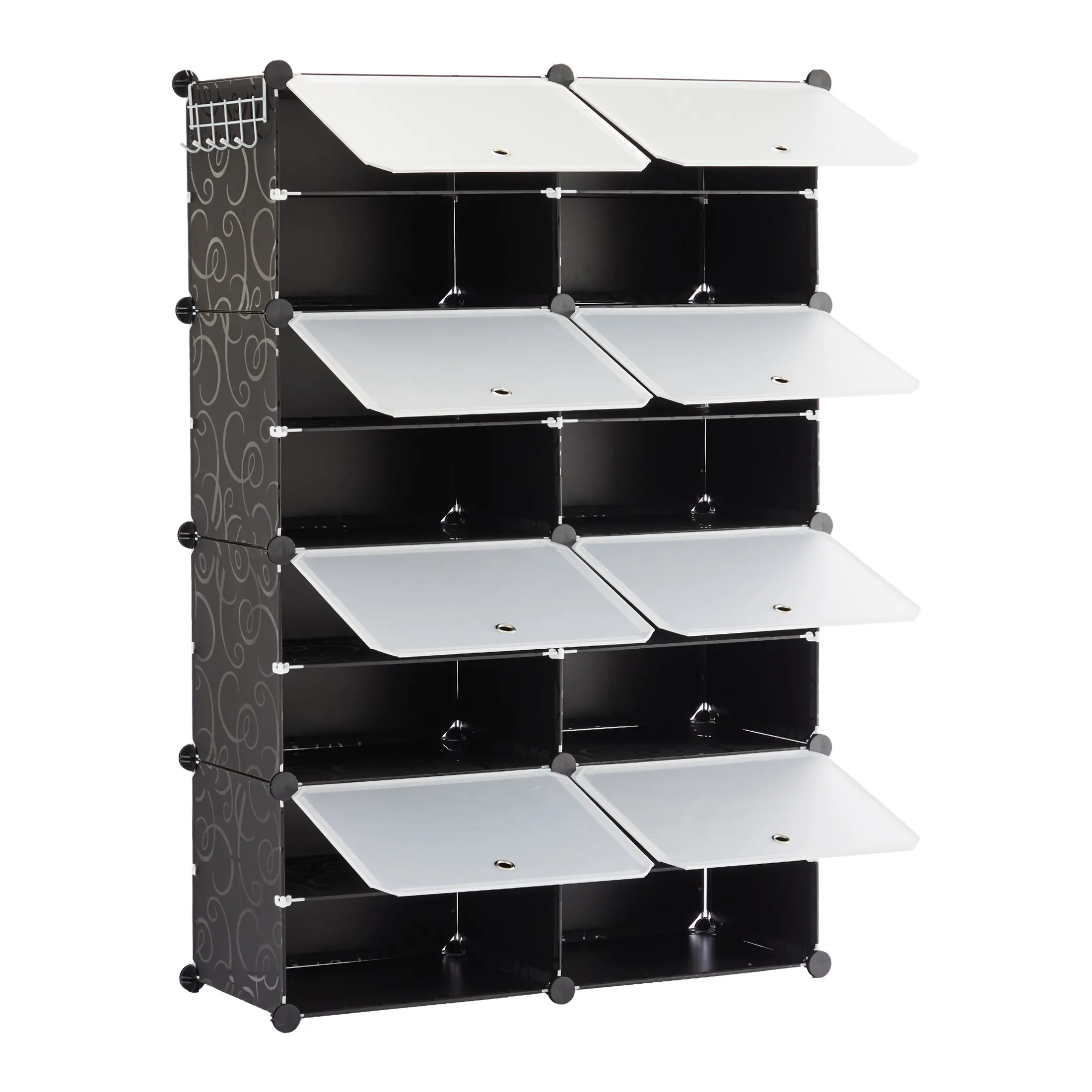 Sweetcrispy Plastic Shoe Storage Organiser - Versatile, Durable, Wipe Clean Shoe Rack, 33x12x37 in, 32-Pair Capacity, 11 lbs per Shelf, Sturdy Waterproof Home Organizer for Hallway, Entryway, Shoe Storage Organizer