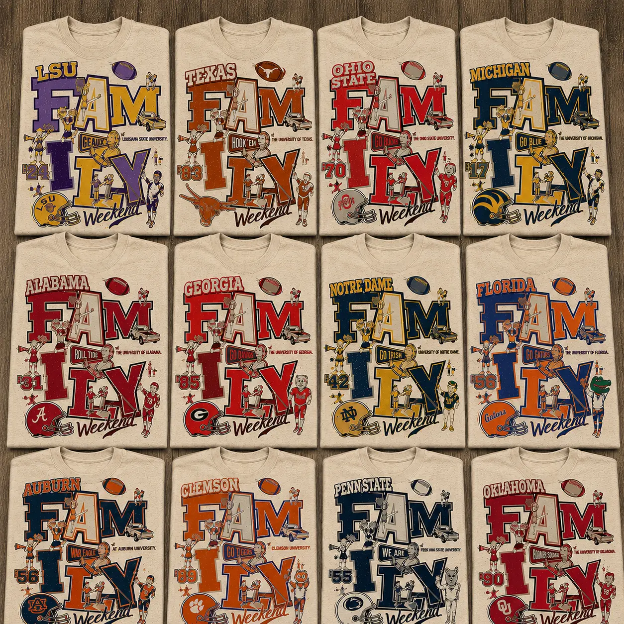 Vintage Family Weekend College Football Graphic Tee, Retro Campus Spirit Shirt, Alumni Fan Gift, Unisex Casual Short Sleeve T Shirt, Game Day Apparel, Athletic Style, Trendy Streetwear, Cozy Everyday Top