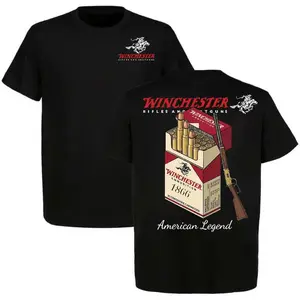Winchester Rifles and Guns T-Shirt, Winchester 1866 Ammunition Box & Lever Action Rifle Graphic Tee, American Legend Vintage Design, Gift for Winchester Fans, Shooting & Firearm Enthusiasts