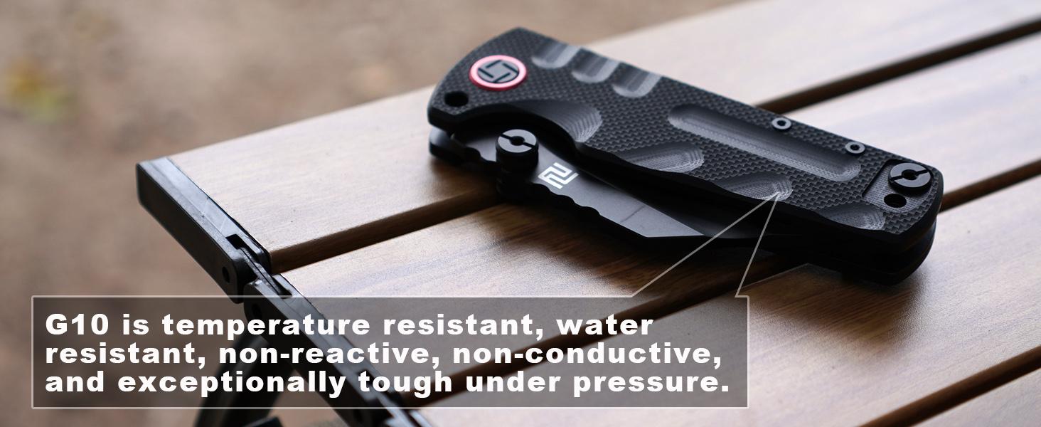 Artisan Cutlery Proponent Tool Knife D2 Steel Black PVD Blade, Black G10 Handle, Tactical Equipment for Man Outdoor Camping and Christmas gift