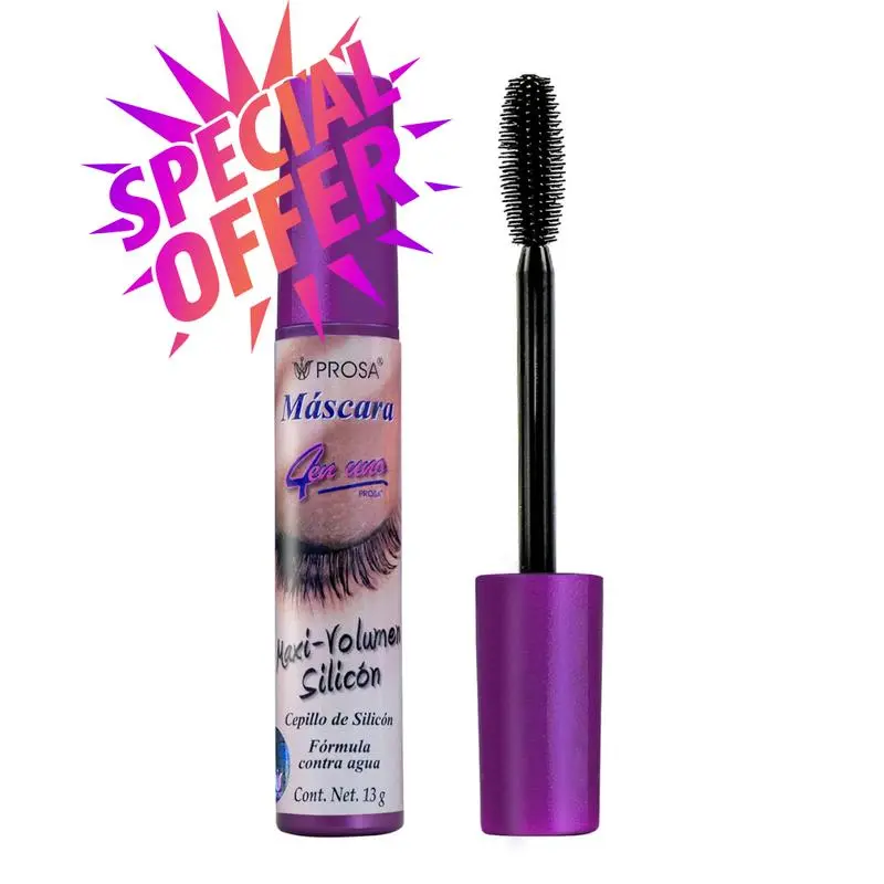 Max Volume Waterproof Eyelashes Mascara with Silicone Brush - Thick, Defined Lashes, Long Lasting Makeup Mascara, Clump-Free Lash Cosmetic, Longwear Mascara