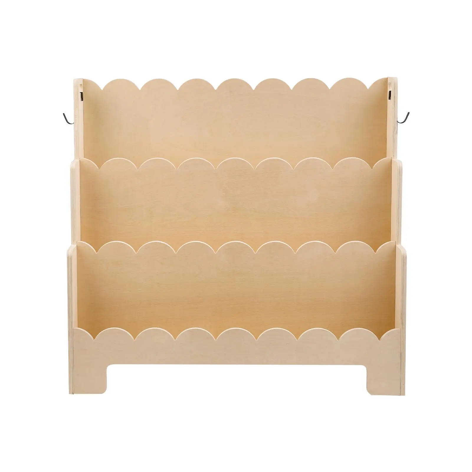 【SummerFinds】VEVOR Montessori 3-Tier Scalloped Front-Facing Kids Bookshelf Organizer - Caring, Secure Design with Dual Backpack Hooks, Anti-Tip Kit, Curved Edges, Open Cubbies, for 6-8 Years, Children's Room Nursery Furniture