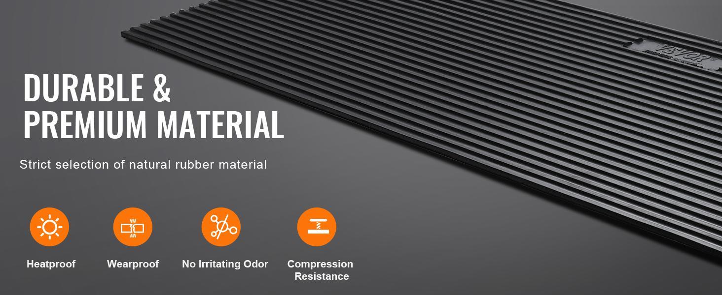 VEVOR 1.2" Rise Cuttable Threshold Ramp for Sweeping Robot, TikTokShopBlackFriday, 35.4" Wide Natural Rubber Wheelchair Ramp, Non-Slip Solid Rubber Ramp with Double-Sided Tape for Doorways, Driveways, Bathroom, Smooth Tile