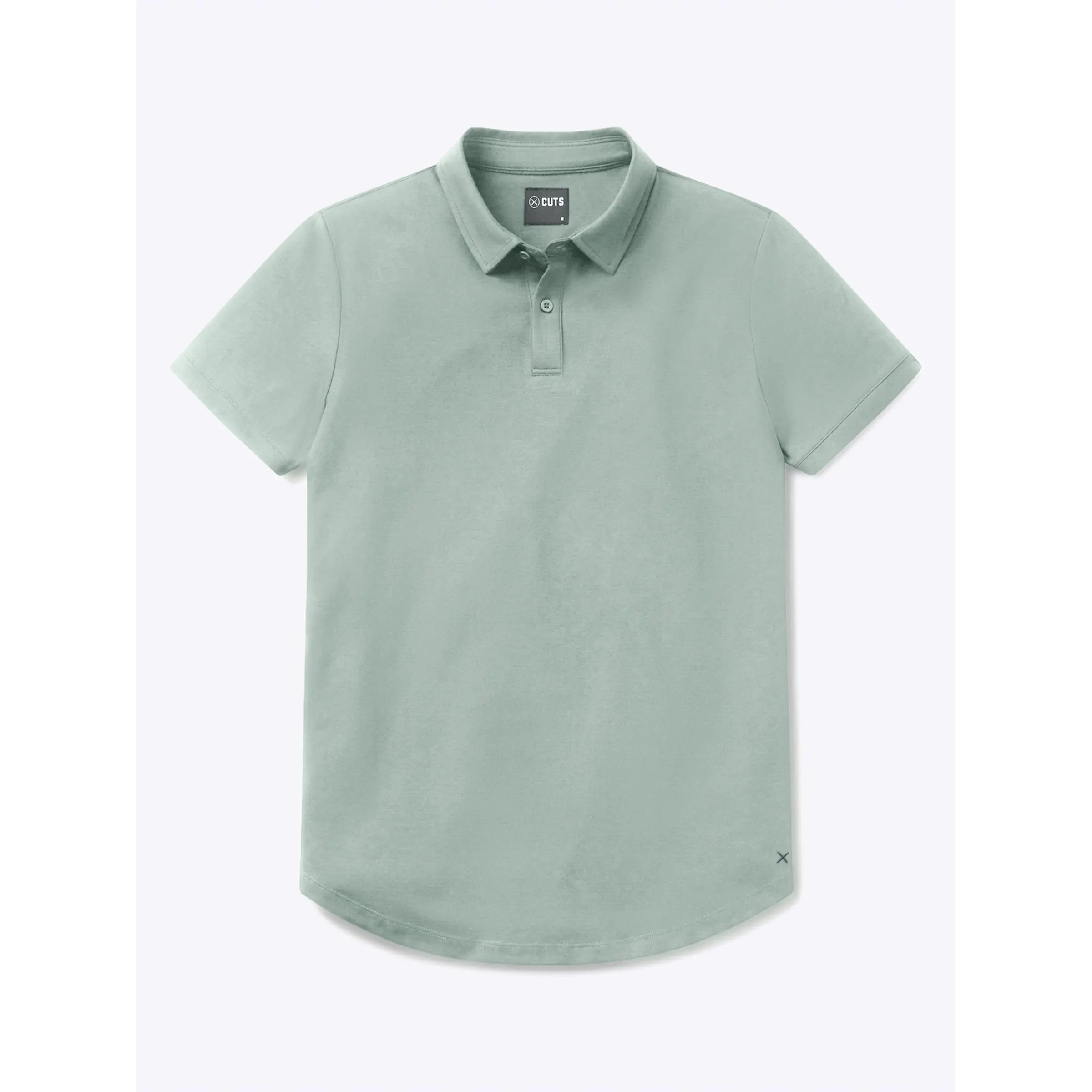 Cuts | AO Polo Men's | Fitted Polyester Cotton Blend with Curve Hem | Wrinkle Resistant Anti-Pilling 4-Way Stretch