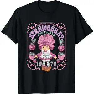 100% Cotton Strawberry Shortcake Berry Sweet Seventies Poster T-Shirt