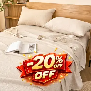 PUREFIBER 100% Natural Linen Oatmeal Flat Sheet Soft Breathable Bedding for Comfortable Sleep Durable Linen Material