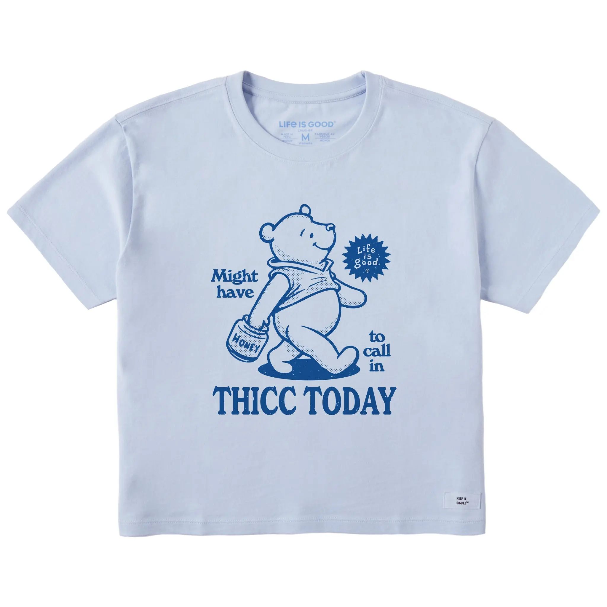 Women's Might Have to Call in Thicc Pooh Short Sleeve Crusher Boxy Tee