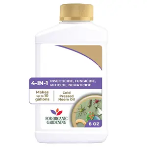 8 oz Concentrated Cold Pressed Neem Oil, Multi-Purpose Insecticide, Fungicide, Miticide and Nematicide for Organic Gardening