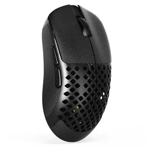 MAMBASNAKE M2 Carbon Fiber Wireless Gaming Mouse,PAW3395PRO 40K DPI Optical Sensor,41g Ultra Lightweight Ergonomic,Programmable Buttons BT/2.5Ghz/Wired Computer Mice for PC/Mac-Black&Griptape