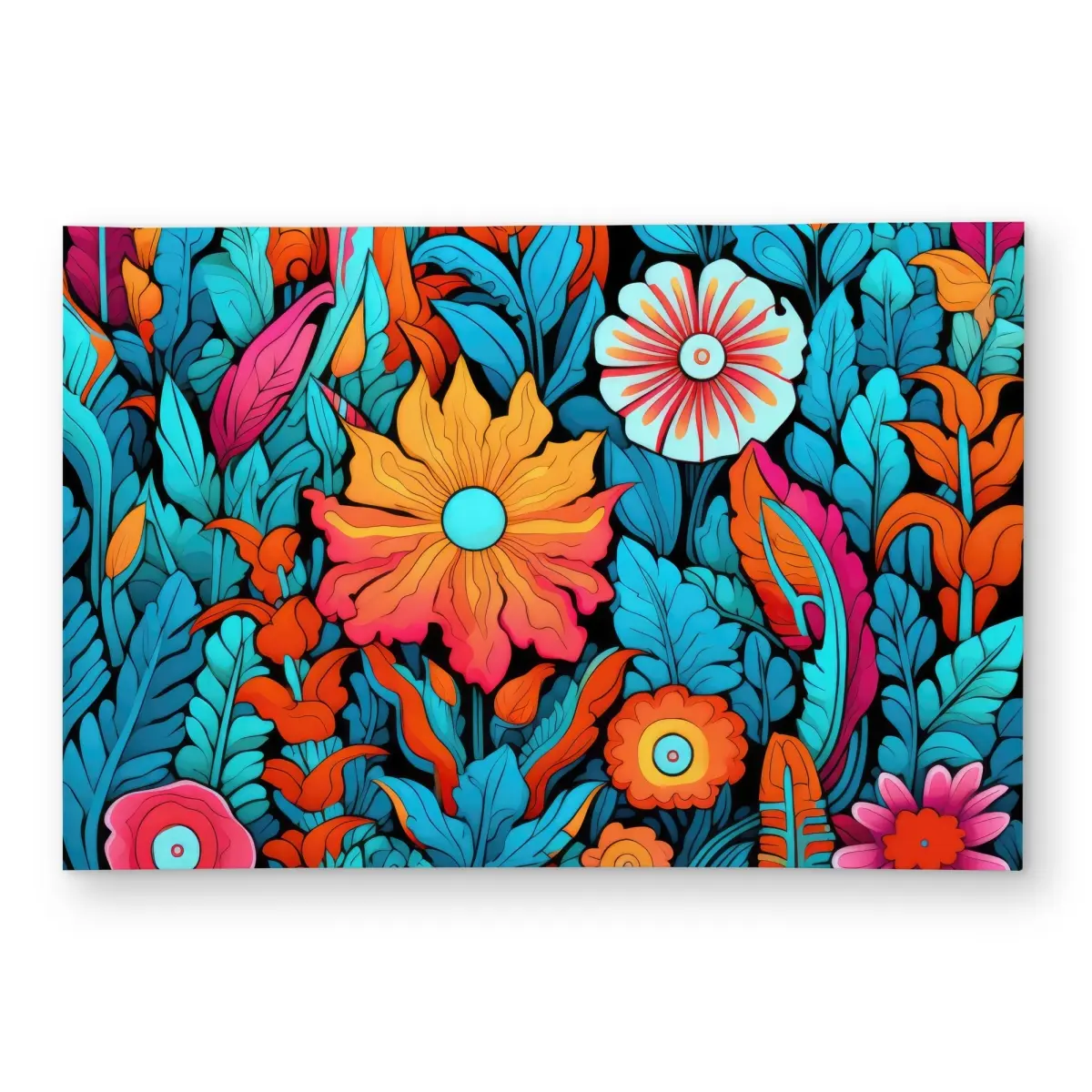MWW C1ROAR2352IE9V 2 x 3 ft. Floral Hues Turquoise Outdoor Rectangle Area Rug - Home Decor Essential