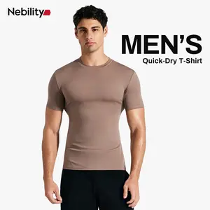 Nebility Men’s Breathable Workout T-Shirt, Quick Dry Stretch Odor-Resistant Muscle Fit Training Tee for Gym & Daily Wear#summervibes