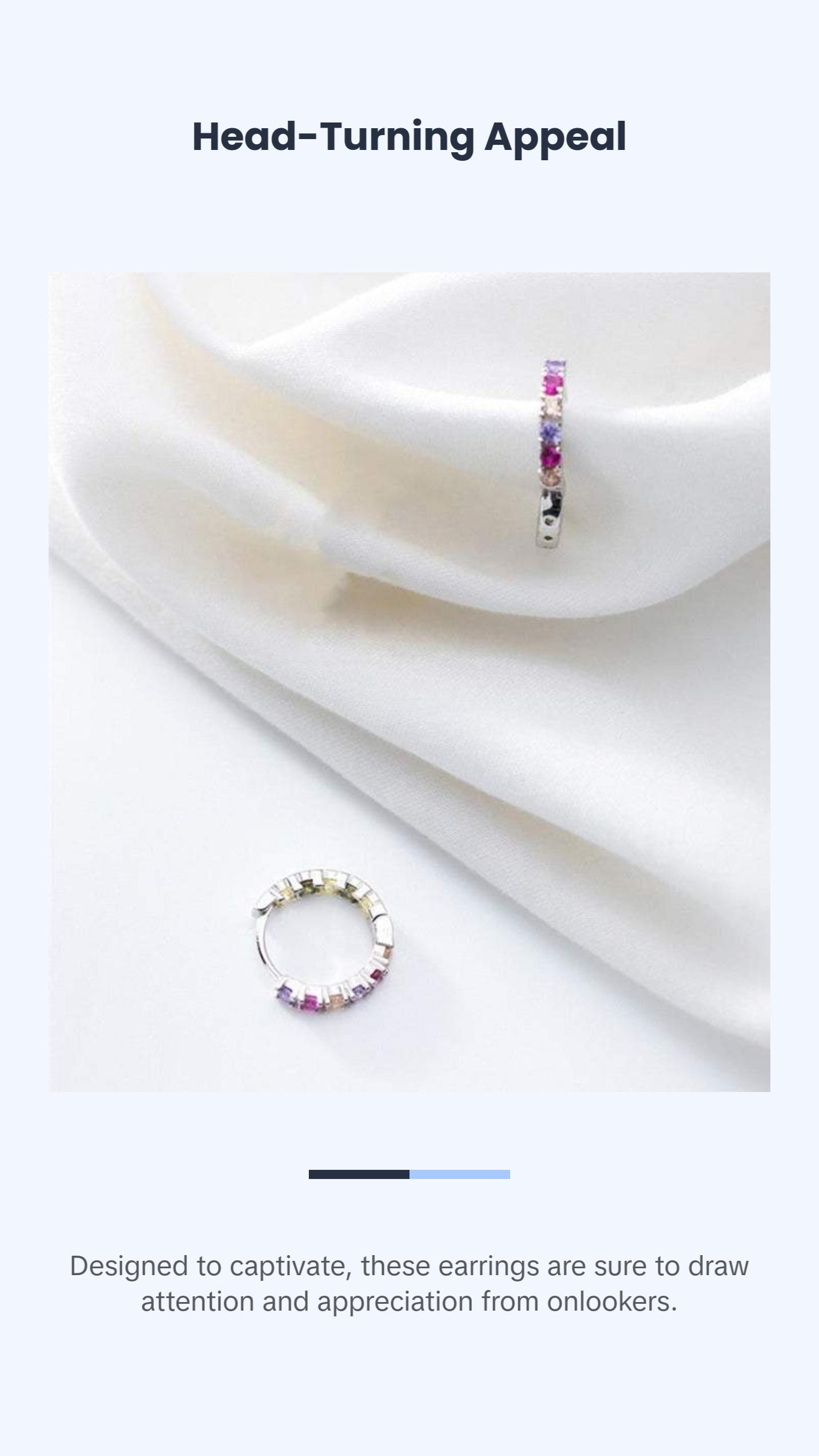 Women's Sterling Silver Colorful Gem Earrings